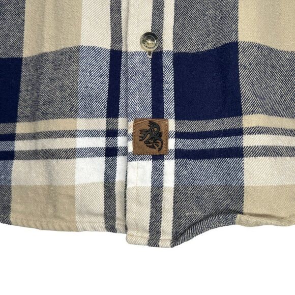 Legendary Whitetails Button Down Shirt Mens Size Medium Blue Plaid Flannel Shirt - Picture 5 of 11